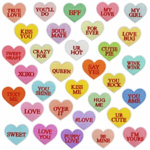 Wholesale Love Heart Embroidered Polyester Patch Craft Supply for Bag Decoration