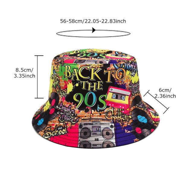 Wholesale Double Sided Retro Cassette Tape Bucket Hat Sun Protection Unisex