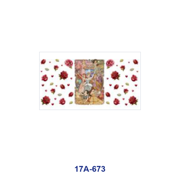 Wholesale 5pcs European Fairytale Maiden Rose Heart Scroll Star Checker Mixed Decor Prints 16oz Cup UV DTF Wraps OLY Exclusive