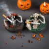 Wholesale Resin Flower Skull Ashtray Halloween Decorative Desktop Ornament for Home Office