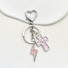 Wholesale Cross Lightning Heart Metal Keychain Pendant Bag Charm Car Accessory Fashion Gift