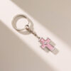 Wholesale Metal Double Cross Pendant Keychain, Korean Style Fashion Accessory for Bags and Car Keys