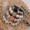 Wholesale Black Silicone Keychain Bracelet Handmade Jewelry Accessory for Gift