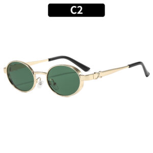 C2-Gold-framed dark green trim