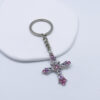 Wholesale Gothic Style Cross Heart Keychain Pendant Metal Bag Charm