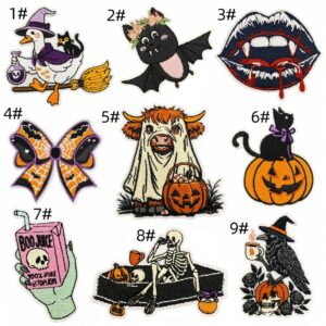Skull cloth patch set of 9 pieces