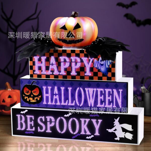 Wholesale Wooden Halloween Ghost Ornament Decorative Accent for Party Home Resale