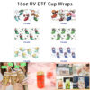 Wholesale 5pcs Christmas Theme Cute Animal Christmas Stocking Fairy Light Holly Snowflake Mixed Decor Prints 16oz Cup UV DTF Wraps