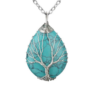 Blue turquoise water drop (large size 3x4cm) (synthetic)