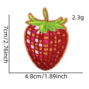 Glitter plaid fruit cloth stickers 10#