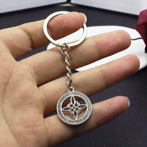 Wholesale Celtic Knot Keychain Silver Rhinestone Design Bag Charm Car Key Decorative Accessory Gift