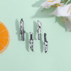 Wholesale Punk Style Skull Alloy Brooch Pin, Black White Knife Shape, Everyday Wear Jewelry Accessory