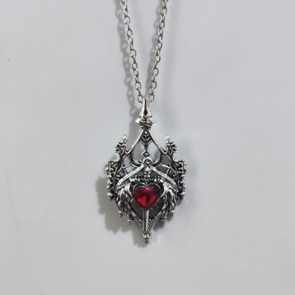 Wholesale Gothic Hollow Castle Pendant Necklace Silver Zinc Alloy Punk Jewelry Accessory