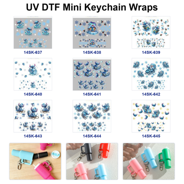 oly-069f771e817f5edecb8966b036374478 Wholesale 2/4/8pcs Christmas Cartoon Print Mini Cup Keychain Sticker OLY Exclusive