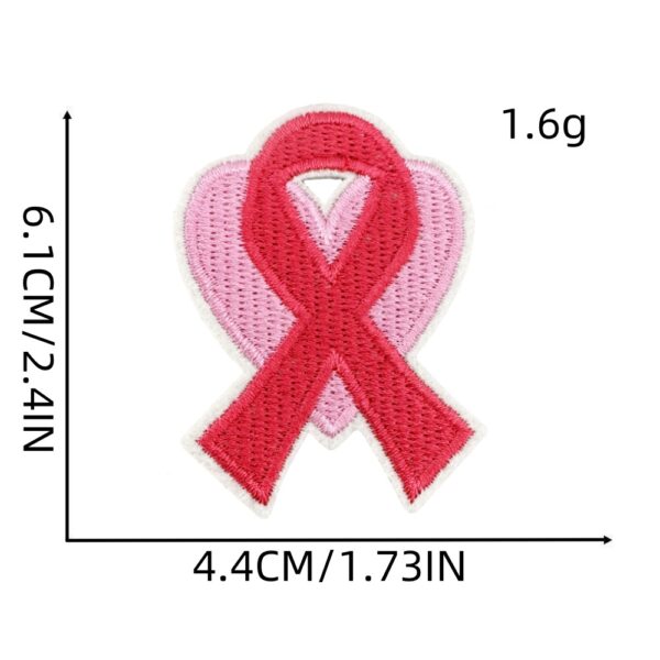 oly-06ba0efc173f927bff7d2c2a351887bb Wholesale Polyester Thread Iron-On Patch Pink Ribbon Design Embroidered Decorative Patch for Women's Clothing