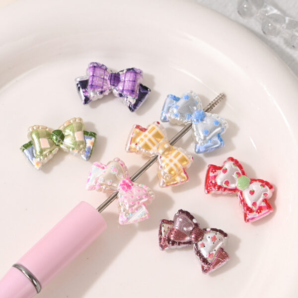 oly-06c5e387091ff865312af846c204c61a Wholesale Acrylic Butterfly Flower Print Beads for DIY Phone Chain Keychain Fashion Accessory