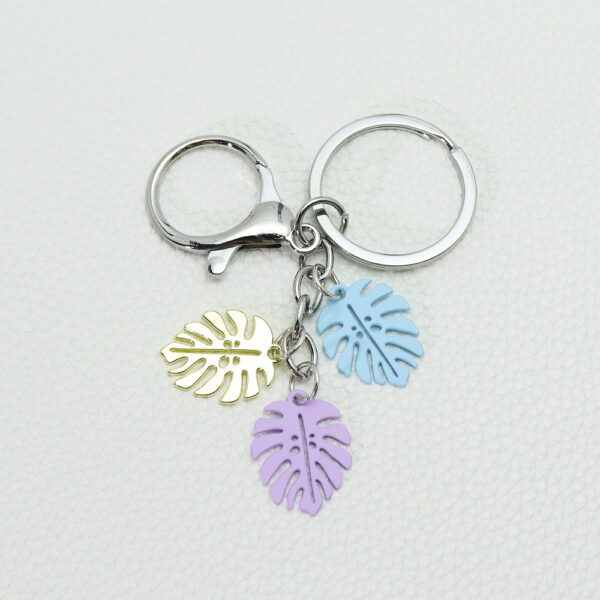 oly-06e117000d6d7317610d3d09dd0f5ade Wholesale Alloy Monstera Leaf Keychain Car Key Accessory for Boutique Resale