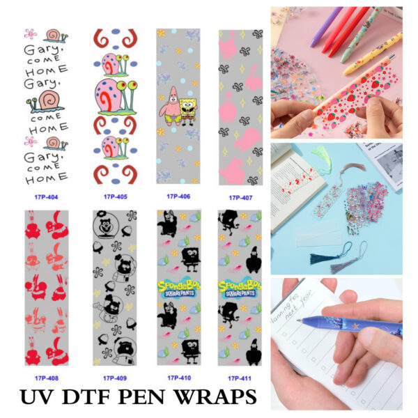 oly-06e80105a8a1d3d48e1e2293660f98c4 Wholesale 2/8/16pcs Cute Snail Text Ocean Silhouette Series UV DTF Pen and Bookmark Stickers