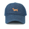 Wholesale Denim Dachshund Embroidery Baseball Cap Sun Protection Adjustable Casual Hat