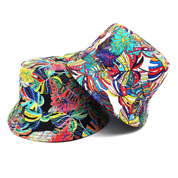 Wholesale Floral Double Sided Bucket Hat Sun Protection Casual Beach Hat
