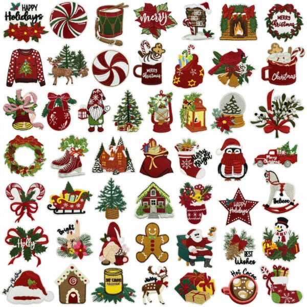 Wholesale Embroidery Thread Christmas Cloth Stickers Cartoon Cute Decorative Accent for Home Decor and Fashion Accessory