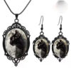 oly-070c17f69e1505b0dff6ca13df0e61e0 Wholesale Gothic Crow Cross Pendant Necklace Zinc Alloy Organic Glass Jewelry Accessory for Party Wear