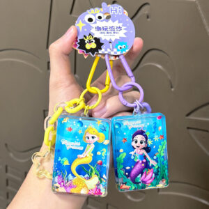oly-0739c8726b493e009139b8b9b8a3aea3 Wholesale Acrylic Oil-Infused Mermaid Card Keychain Bag Charm Car Key Accessory Gift