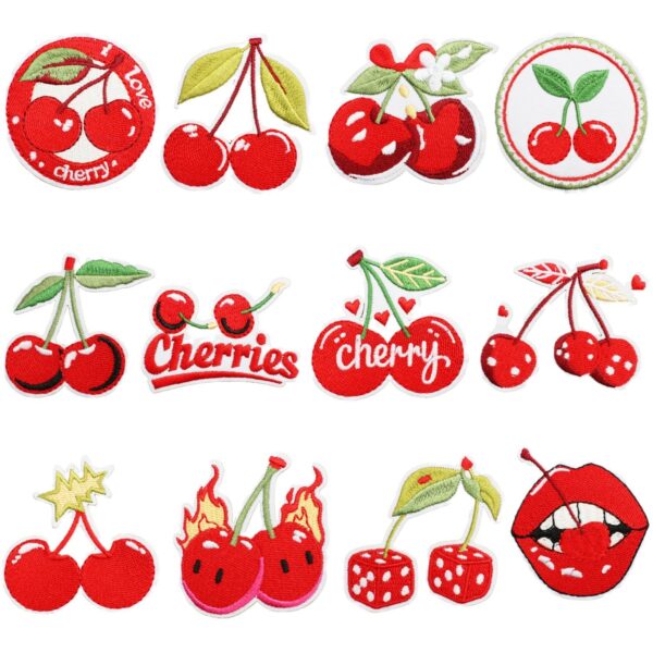oly-0754ad4c6c43b62fa4c0a74aac9cb560 Wholesale Cherry Embroidered Patch Decorative Iron-On Applique Fashion Accessory Gift