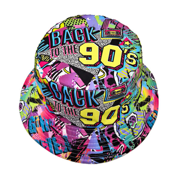 Wholesale Retro Cassette Tape Double Sided Bucket Hat for Outdoor Sun Protection