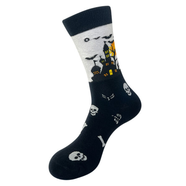 oly-07691a61cf159a4e9cdc257baec2c2d6 Wholesale Skull Pattern Polyester Cotton Socks Unisex Casual Socks for Party