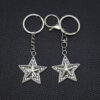 Wholesale 3D Embossed Star Distressed Finish Zinc Alloy Keychain Car Key Accessory for Men