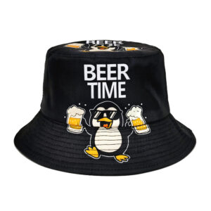 Wholesale Penguin Beer Print Bucket Hat Sun Protection Everyday Wear