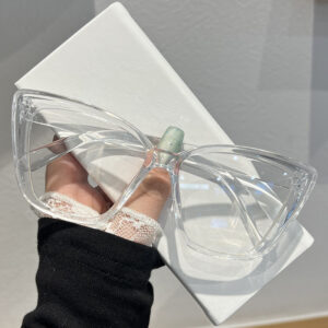 Transparent frame white lens