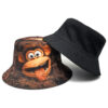 Wholesale Reversible Monkey Print Bucket Hat Trendy Sun Protection for Outdoor Beach Travel Resale Accessory
