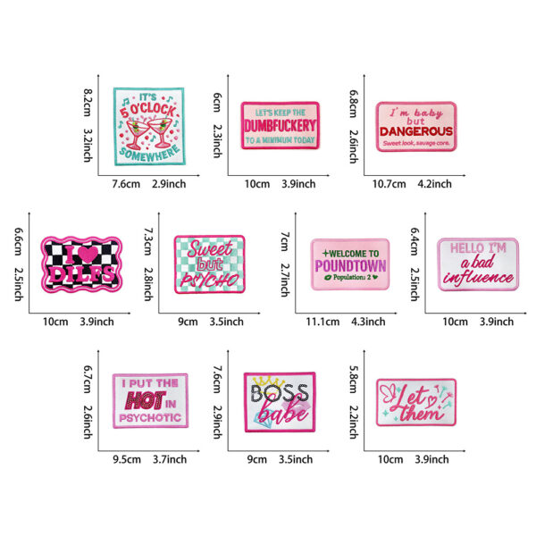 oly-07b4534fb14f915f6bb19c953134718a Wholesale 20 Styles Pink Alphabet Gold Plaid Iron On Embroidered Patches for DIY Shoes Hats Craft Supply