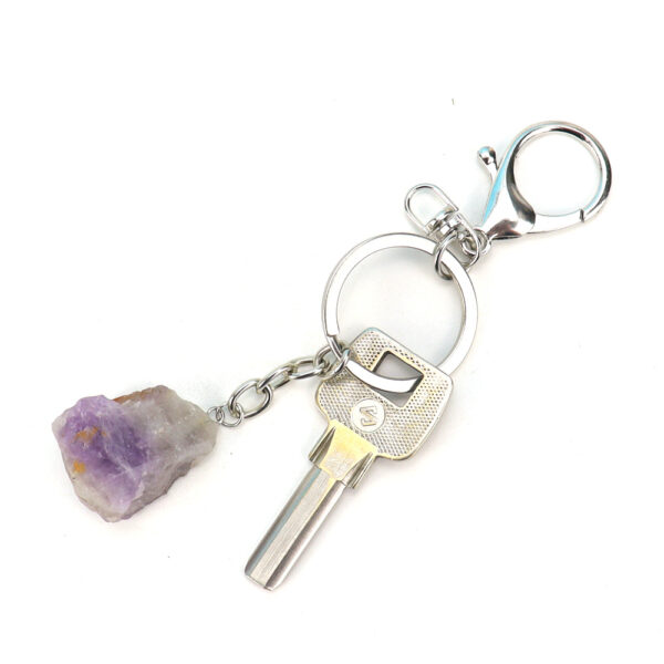 oly-07c0797f8dcf36dc562ad61d70776fff Wholesale Tiger Stone Crystal Keychain Pendant Pastoral Style Handmade Metal Decorative Accent Boutique Resale