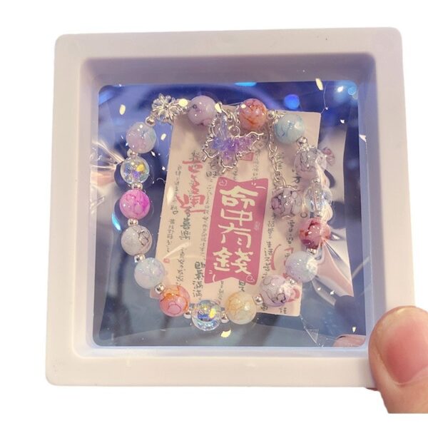 oly-07de920ef0534086c59166c2c6b098fb Wholesale Glass Glazed Butterfly Heart Moon Bracelet Fashion Jewelry Accessory Gift Boxed
