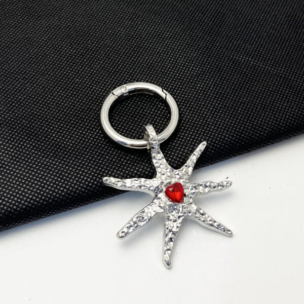 oly-07e5bd8d9f139f30712fac4a6573ede0 Wholesale Trendy Irregular Starfish Heart Pendant Keychain Zinc Alloy Car Key Accessory