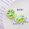 oly-07f057d270555893aff3e435a29f692b Wholesale Cat Paw Two Tone Green Acrylic Beads with Electroplated Finish for DIY Phone Chain Car Hanging Craft Supply