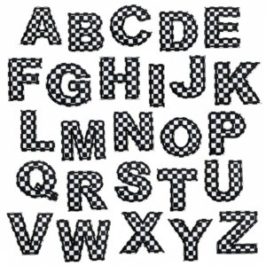 Checkerboard letter patch M