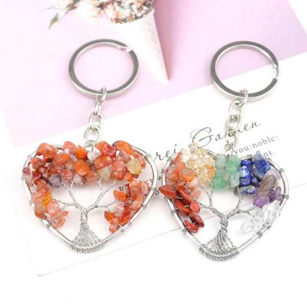 oly-080155fbf8f1f02770069020e5408634 Wholesale Trendy Heart Shape Tree of Life Keychain Metal Crystal Bag Charm Car Accessory