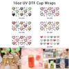 Wholesale 5pcs Vintage Distressed Gradient Heart Star Mixed Decor Prints 16oz Cup UV DTF Wraps