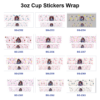 Wholesale 8pcs Mixed Zodiac Cartoon Girl Floral Decor Print 3oz Cup Stickers Wrap OLY Exclusive