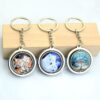 oly-08662a6d696f2447d47f764339bb7cc2 Wholesale Glow in the Dark Zinc Alloy Round Keychain Custom Photo for Housewarming Gift Decorative Accessory