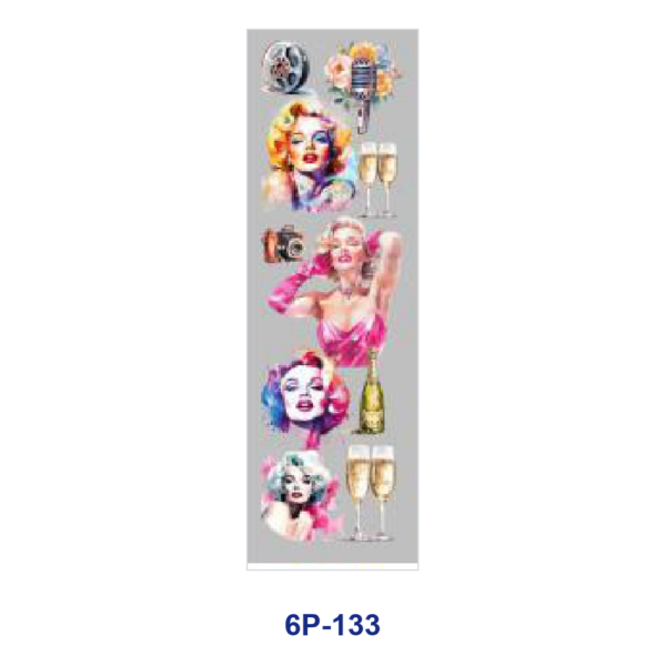 Wholesale 2/8/16pcs UV DTF Stickers Vintage Pin-up Lady Floral Wine Car Print Pen and Bookmark Stickers OLY Exclusive