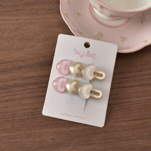10# pink 3 love clip-2pcs