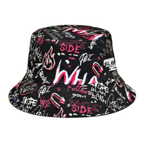 Wholesale Letter Graffiti Print Bucket Hat for Unisex Sun Protection Outdoor Fashion Gift