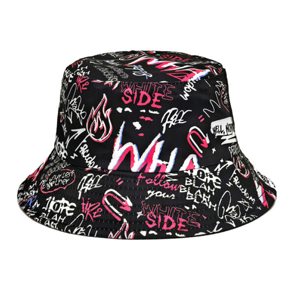 oly-088240d8ac426232236bb5e67765d97c Wholesale Letter Graffiti Print Bucket Hat for Unisex Sun Protection Outdoor Fashion Gift