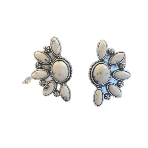 oly-089e65d05c22d5554249edfcb63266cc Wholesale Boho Turquoise Earrings Geometric Flower Design Vintage Style Fashion Accessory