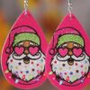 oly-08b240352eeeb0405b8b577ee1c42d97 Wholesale Christmas Santa Flat Acrylic Earrings Fashion Cartoon Jewelry Accessory for Party Gift or Boutique